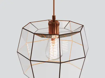 Pendant geometric glass light Loft Free 3D model