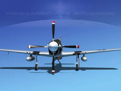 North American P-51B Mustang V03 3D model