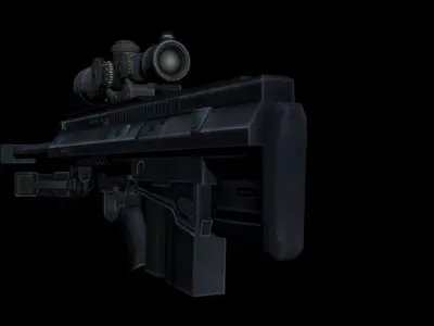Barrett XM500 Sniper Rifle Low-poly 3D model