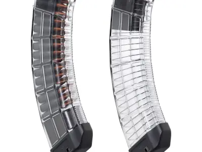 US Palm Clear Polymer AK Magazine 7 62x39mm Low-poly 3D model