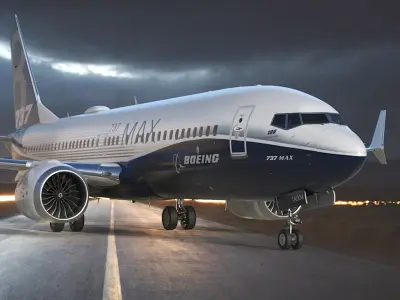 Boeing 737 MAX 8 Rigged for Maya 3D model