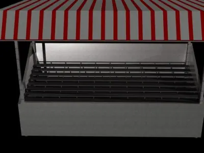 Tribune metal stand with awning Free low-poly 3D model