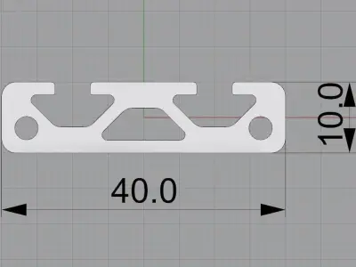 Bosch 40x10 mm groove 5 higres aluminum profil 3D model