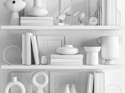 Decorative set bookshelf decor 3D model