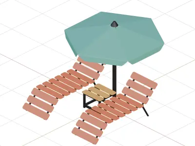 Beach chair Summer Vacation 3D model