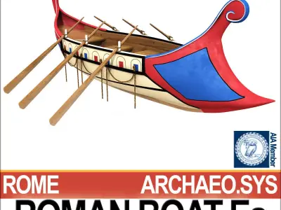 Ancient Roman Boat Ea 3D model