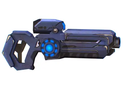 Assault rifle of the future weapon gun Nuff barrel blaster laser Low-poly 3D model