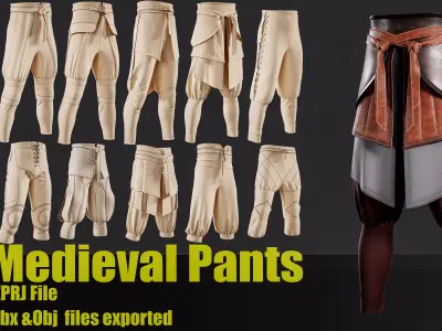 12Medieval warrior pants 3D model