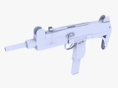 Uzi Submachine Gun Low-poly 3D model get