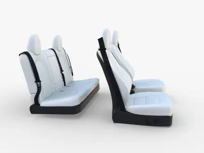 Tesla Model Y Seats White 3D model