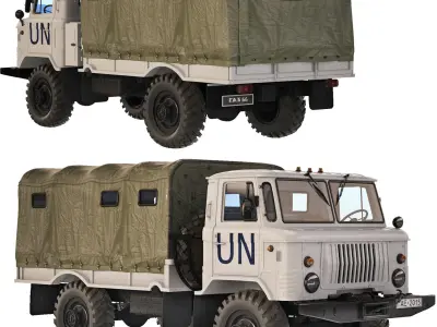 GAZ 66 A 1967 tarpaulin body 3D model