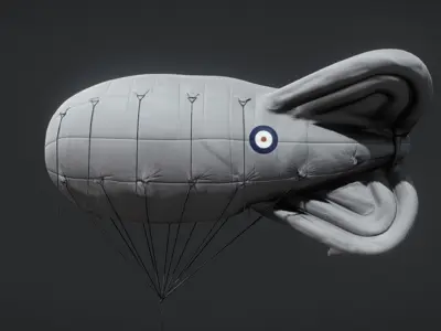 Barrage Balloon WW2  3D model