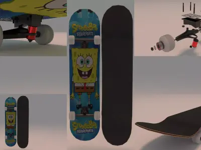 Spongebob SquarePants Skateboard 3D model