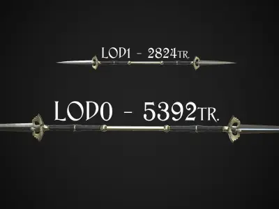 Spear and Glaive A5 Low-poly 3D model