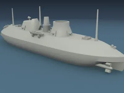 USS Keokuk 1863 3D print model