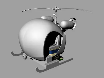 vr helikopter bell 47 redesign 3D model