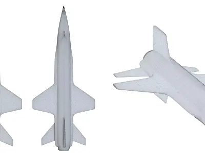 North American X15 High Detail 3D Model  Low-poly 3D model