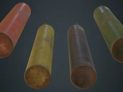 Gas Cylinder 2C Low-poly 3D model