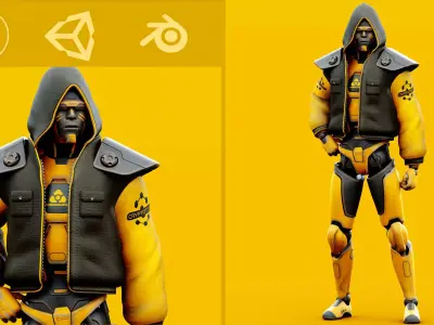  CYBORGTOPIA B-28  Rigged for Unreal Engine - Unity - MIXAMO 3D model