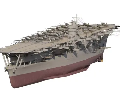 IMPERIAL JAPANESE NAVY 1940s AIRCRAFT CARRIER 3D model