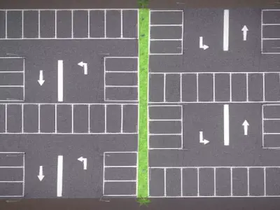 Modern Smart Parking Lot Design Low-poly 3D model