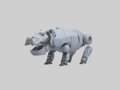 Robot version of a hippopotamus model 3D model
