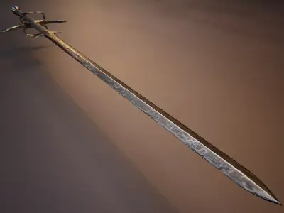 Medieval Greatsword Low-poly 3D model