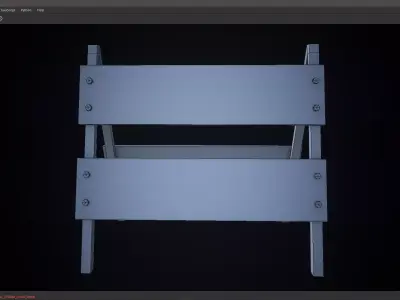 Road Barrier Variation 2 Low Poly PBR Game Ready Free low-poly 3D model