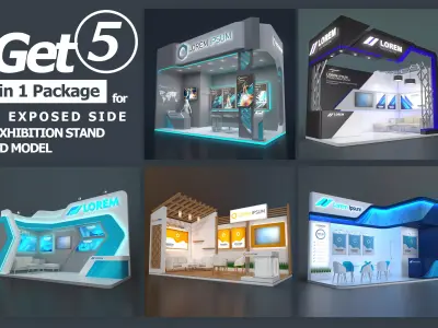 EXHIBITION STAND PACKAGE 01 3D Model Collection