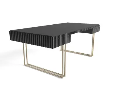 Modern Office Furniture Black Gold best quality boss room Low-poly 3D model