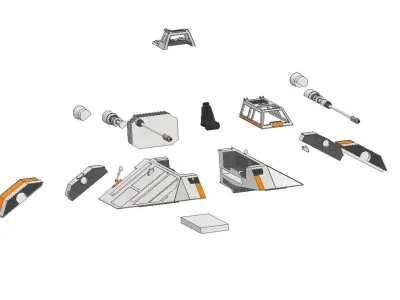 Starwars Snowspeeder scale 1 in 87 3D print model 3D print model