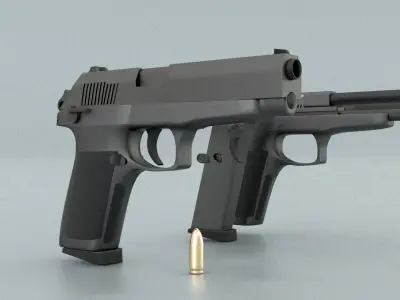 laos Game Pistol Low-poly 3D model