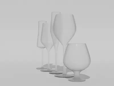 five wineglass Free 3D model