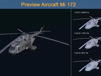 Asset - Army - Aircraft - Mi 172 Low-poly 3D model