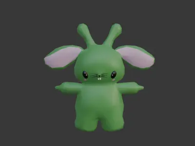 Cute bunny lowpoly 3d  model Low-poly 3D model