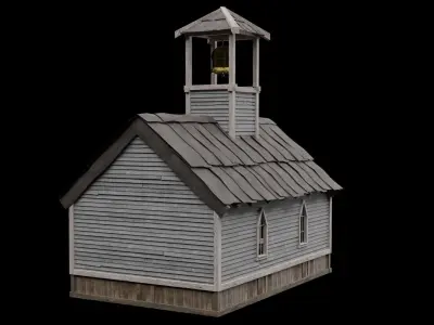 WILD WEST WESTERN CHURCH CHAPEL CATHEDRAL TEMPLE COLLECTION Low-poly 3D model