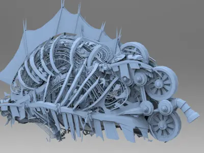 Ivy Tortoise Steampunk ship 15 3D model