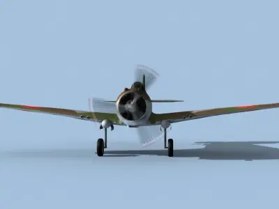 Curtiss H-75C Mohawk V10 France 3D model