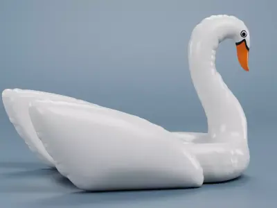 Inflatable Swan Pool Float Low-poly 3D model