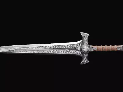 Dwarf Sword  3D Model Low-poly 3D model