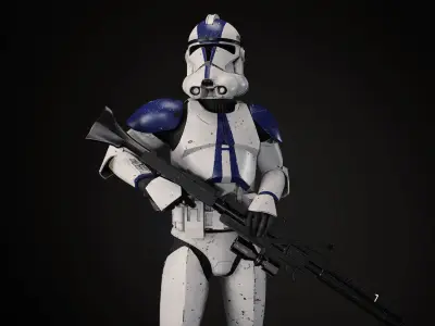 Star wars Clone Trooper 2 phase Low-poly 3D model