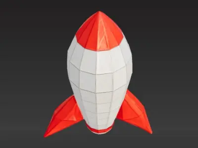Low-Poly Rocket Free low-poly 3D model