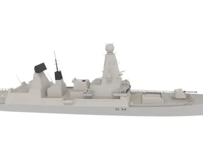 hms type 45 Low-poly 3D model