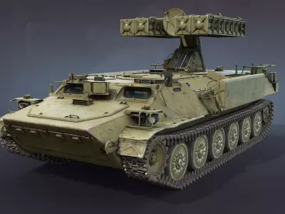 9K35 Strela-10 or SA-13 Gopher Low-poly 3D model