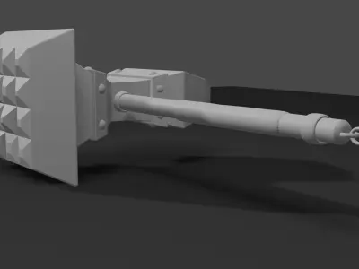 Fantasy hammer in minimalistic style 3 Free low-poly 3D model