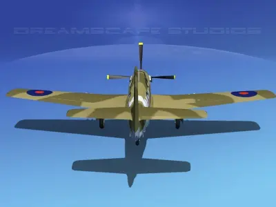 North American Mustang X RAF V04 3D model