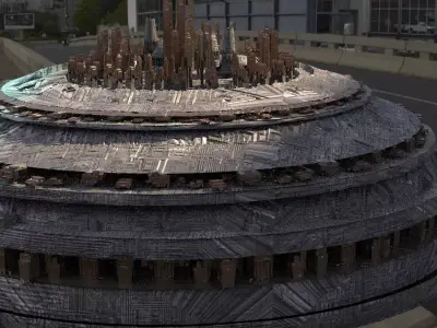 Flying Sci-Fi Dome 3 3D model