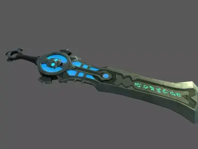 Gravekeeper sword with lights Low-poly 3D model