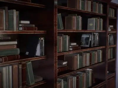 Bookshelf Low-poly 3D model order