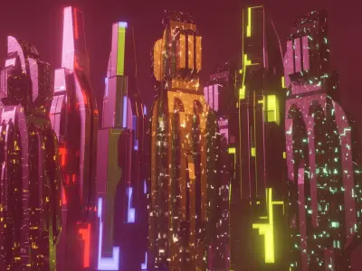 Scifi building design 2 Free 3D model